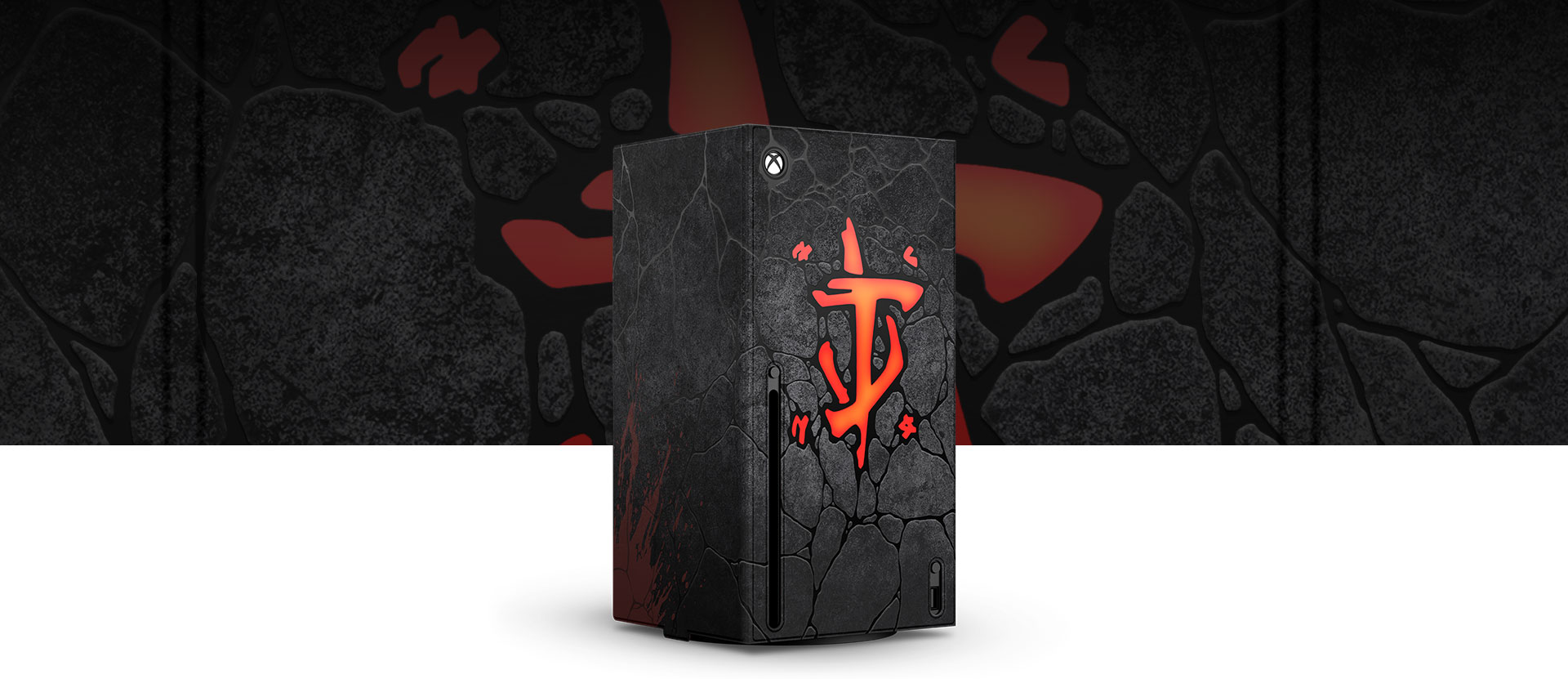 Xbox Series X Console Wrap in DOOM: The Dark Ages design