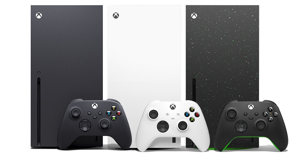 Xbox Series X da 1 TB, Xbox Series X completamente digitale da 1 TB e Xbox Series X Galaxy Black da 2 TB