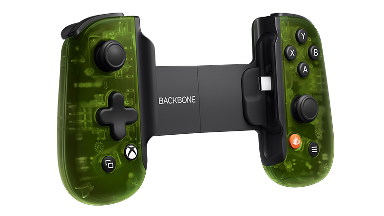 ¾ view of the Backbone One – Xbox Edition controller